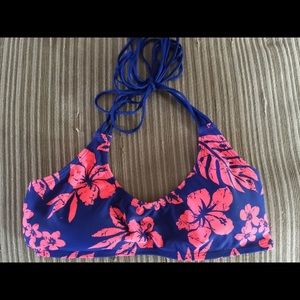 Forever 21 bikini top size Large NWT Navy/Lipstick